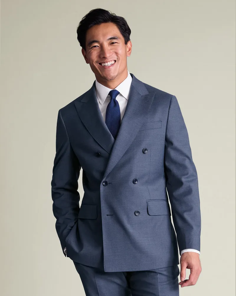 Charles Tyrwhitt Zweireihiges Italienisches Anzugsakko Blau