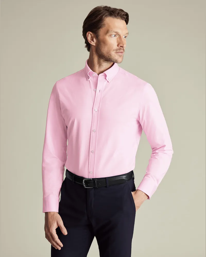 Charles Tyrwhitt Performance-Stretch-Hemd Rosa
