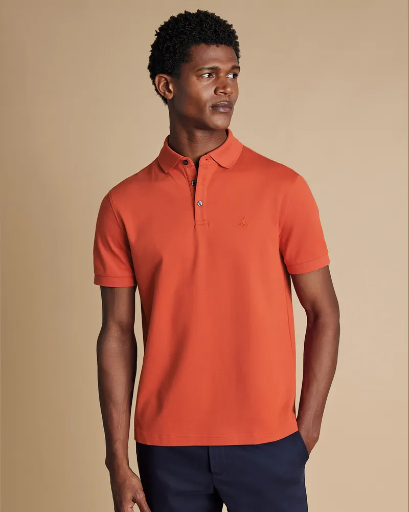 Charles Tyrwhitt Tyrwhitt Piqué-Polo Orange Orange