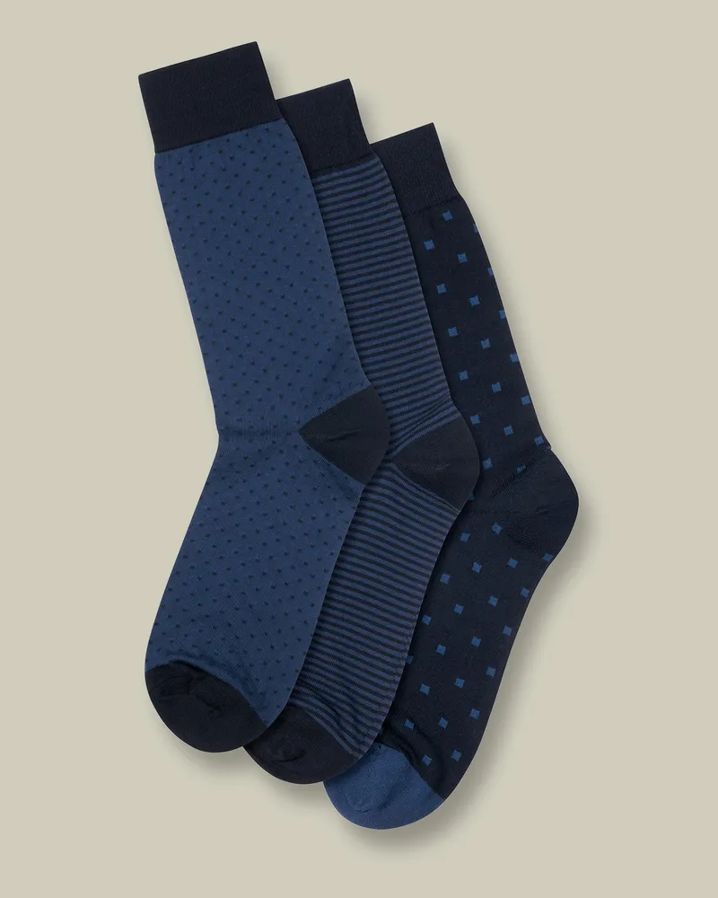Charles Tyrwhitt Rippstrick-Baumwollsocken Indigo