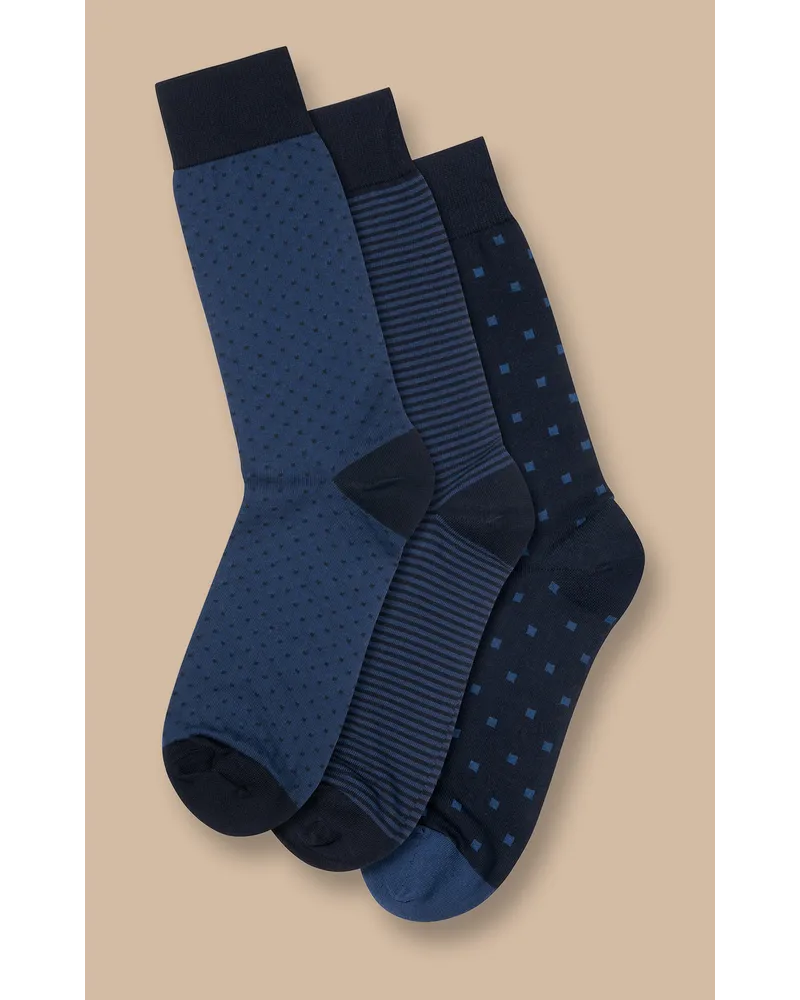 Charles Tyrwhitt Rippstrick-Baumwollsocken Indigo