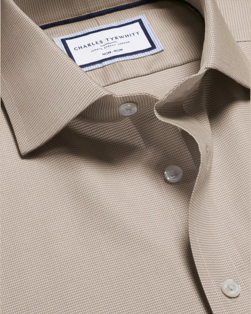 Charles Tyrwhitt Bügelfreies Westminster Hemd Mokka Braun
