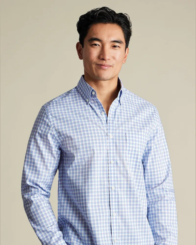Charles Tyrwhitt Bügelfreies Popeline-Hemd Rosa