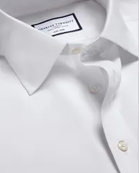 Charles Tyrwhitt Bügelfreies Twill-Hemd Weiß Weiß