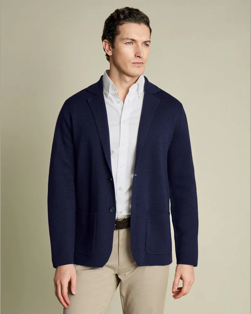 Charles Tyrwhitt Merino-Blazer Marineblau Marineblau