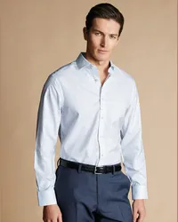 Charles Tyrwhitt Bügelfreies Twill-Hemd Blau