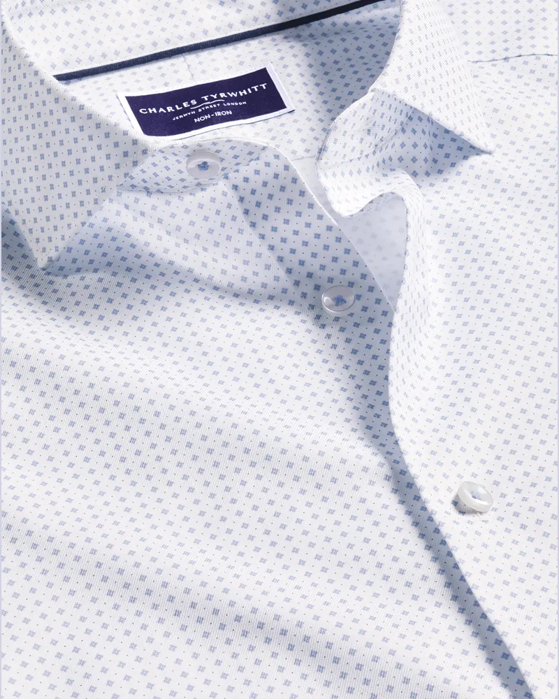 Charles Tyrwhitt Bügelfreies Twill-Hemd Blau