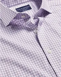 Charles Tyrwhitt Bügelfreies Twill-Hemd Purple