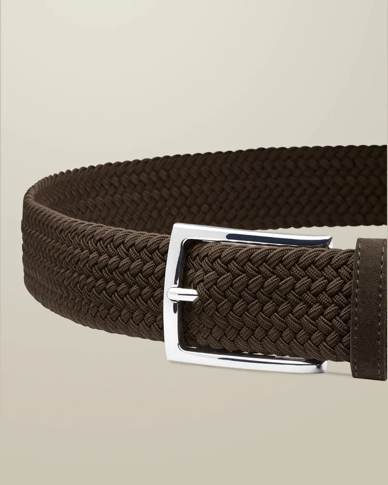 Charles Tyrwhitt Legerer Stretch-Gürtel Braun