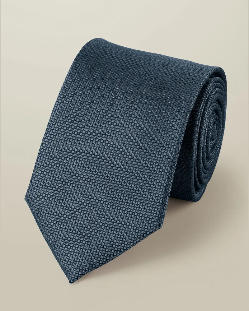 Charles Tyrwhitt Strukturierte Krawatte Blau