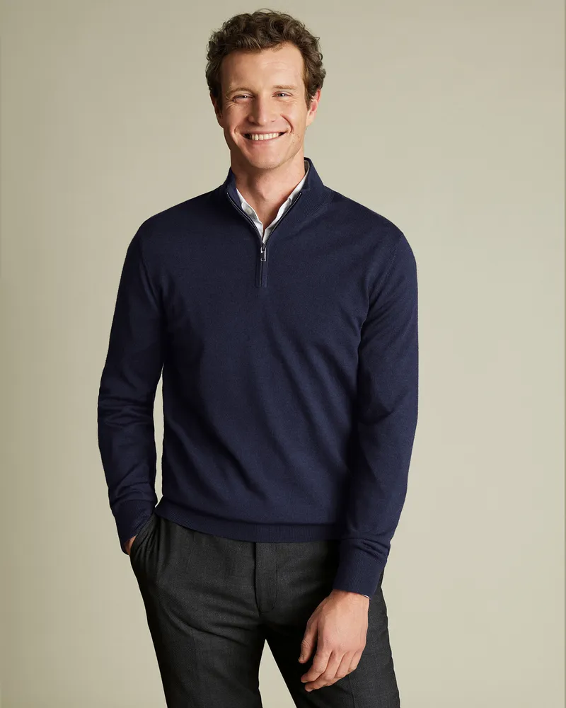 Charles Tyrwhitt Troyer aus Merino Marineblau Marineblau