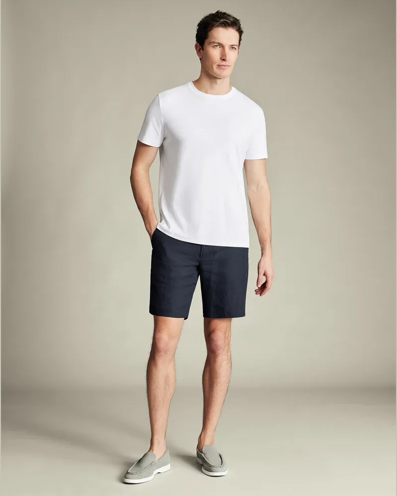 Charles Tyrwhitt Shorts aus Leinen Tiefblau Blau