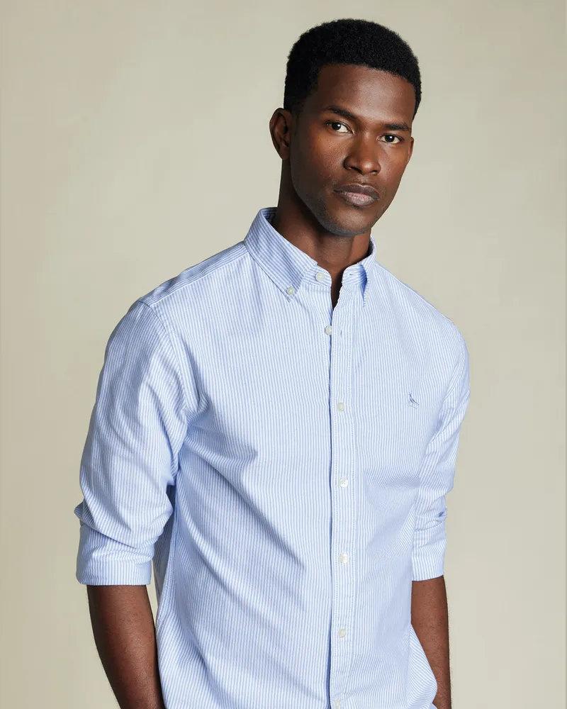 Charles Tyrwhitt Vorgewaschenes Oxfordhemd Blau
