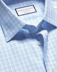 Charles Tyrwhitt Bügelfreies Twill-Hemd Blau