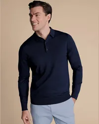 Charles Tyrwhitt Merinopullover mit Polokragen Marineblau