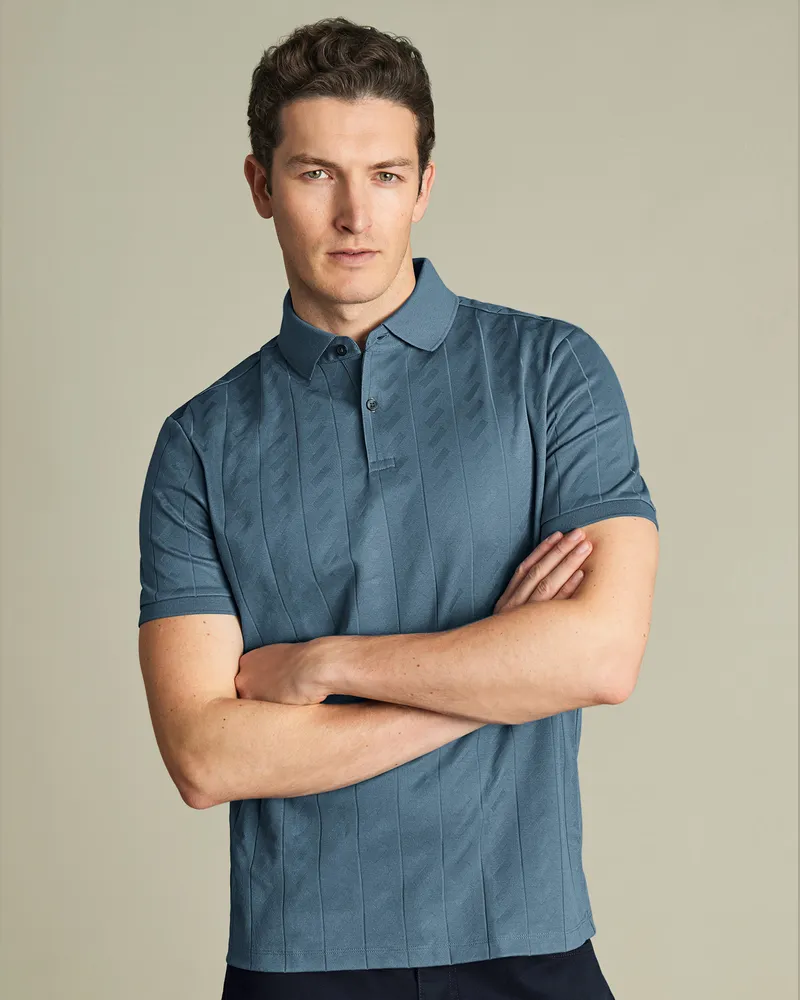 Charles Tyrwhitt Strukturiertes Polo Airforce Blau