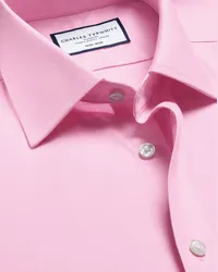 Charles Tyrwhitt Bügelfreies Twill-Hemd Rosa Rosa