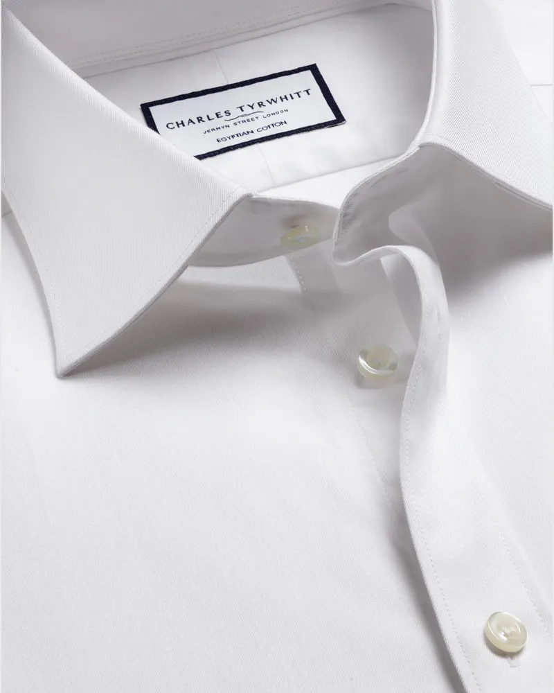 Charles Tyrwhitt Luxus-Twillhemd weiß Weiß