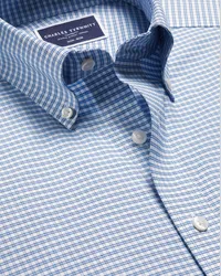 Charles Tyrwhitt Bügelfreies Stretch-Oxfordhemd Blau