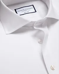 Charles Tyrwhitt Bügelfreies Popeline-Hemd Weiß