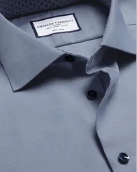 Charles Tyrwhitt Bügelfreies Twill-Hemd Blau