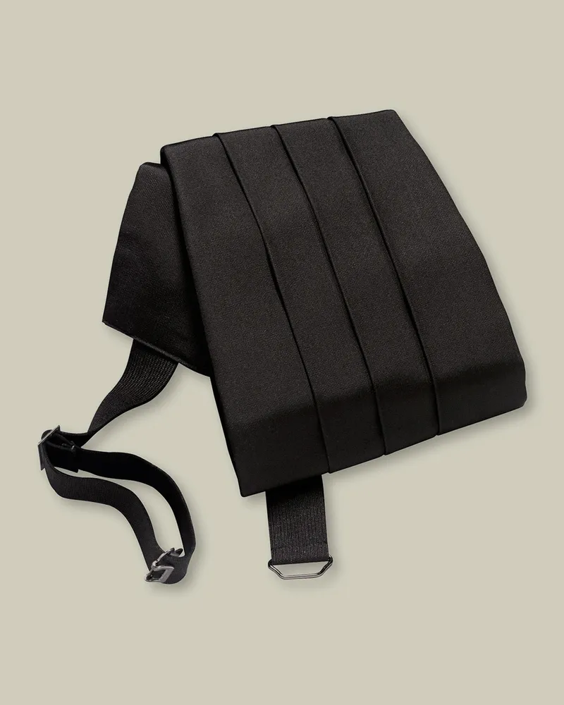 Charles Tyrwhitt Kummerbund aus Seide Schwarz Schwarz