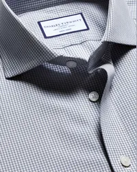 Charles Tyrwhitt Bügelfreies Popeline-Hemd Grau