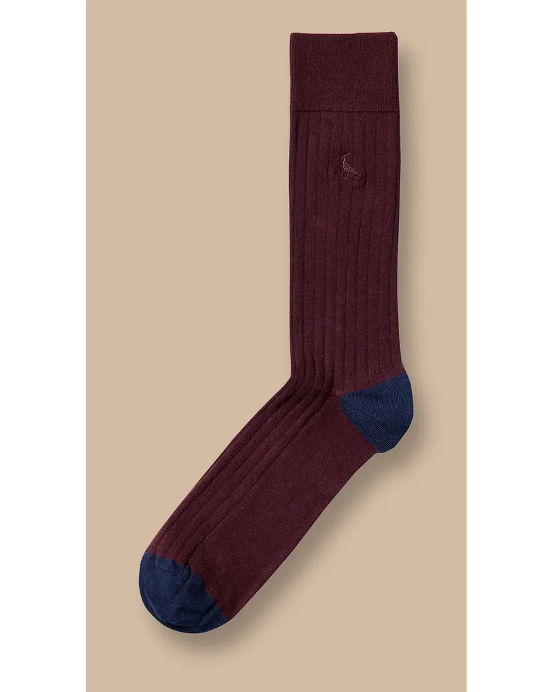 Charles Tyrwhitt Rippstrick-Baumwollsocken Rot