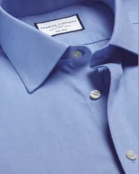 Charles Tyrwhitt Bügelfreies Royal-Oxfordhemd Ozeanblau Blau