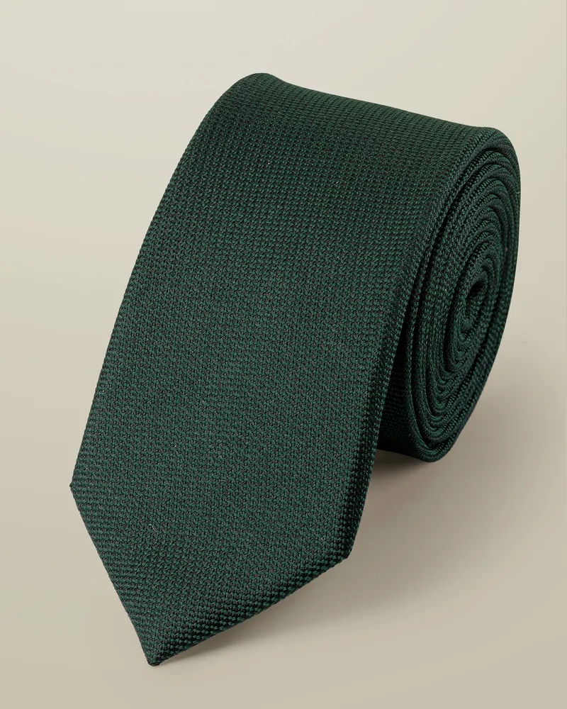 Charles Tyrwhitt Schmale Krawatte aus Seide Grün