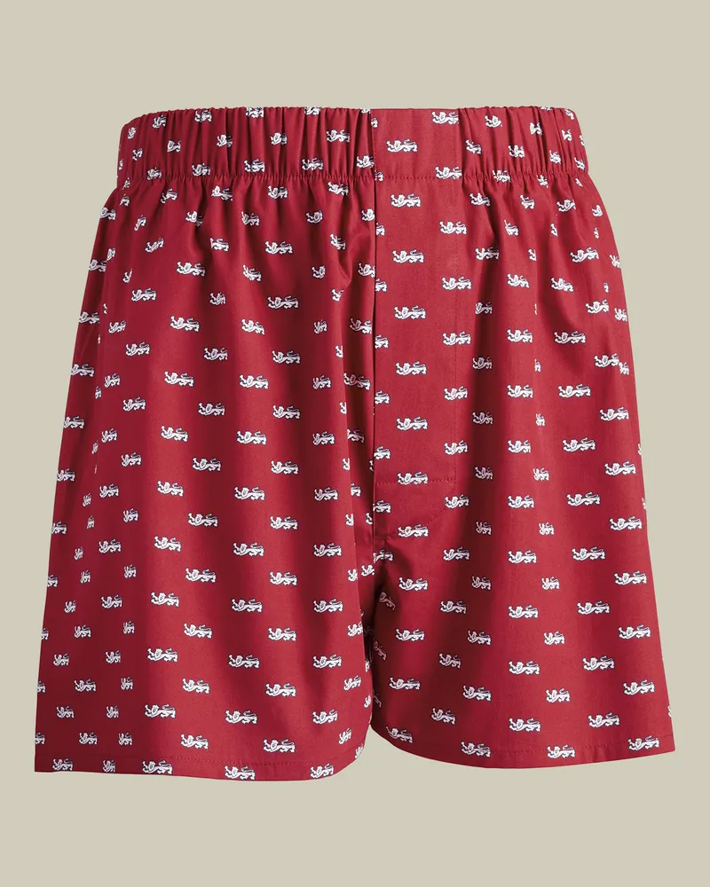 Charles Tyrwhitt The Lions gewebte Boxershorts Rot