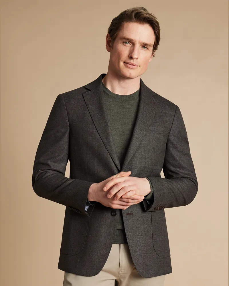 Charles Tyrwhitt Italienisches Luxusanzugsakko Braun