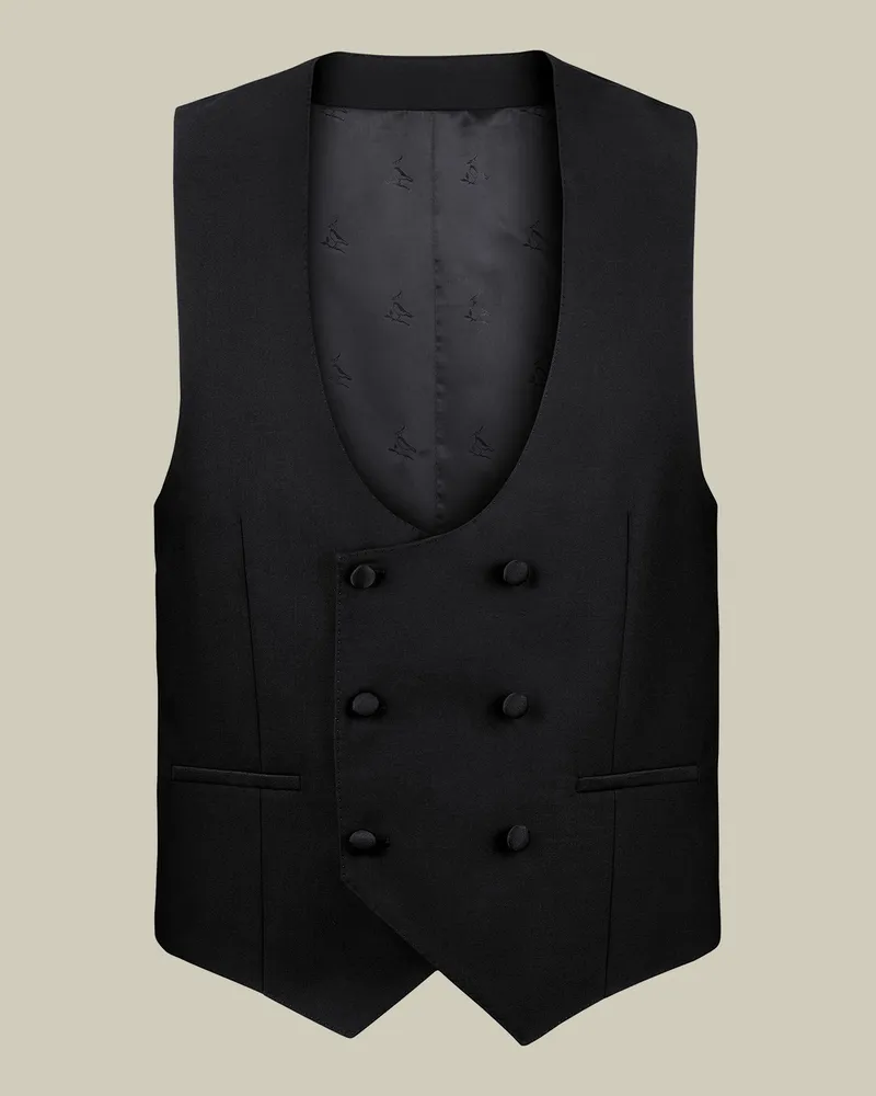 Charles Tyrwhitt Zweireihige Smokingweste Schwarz