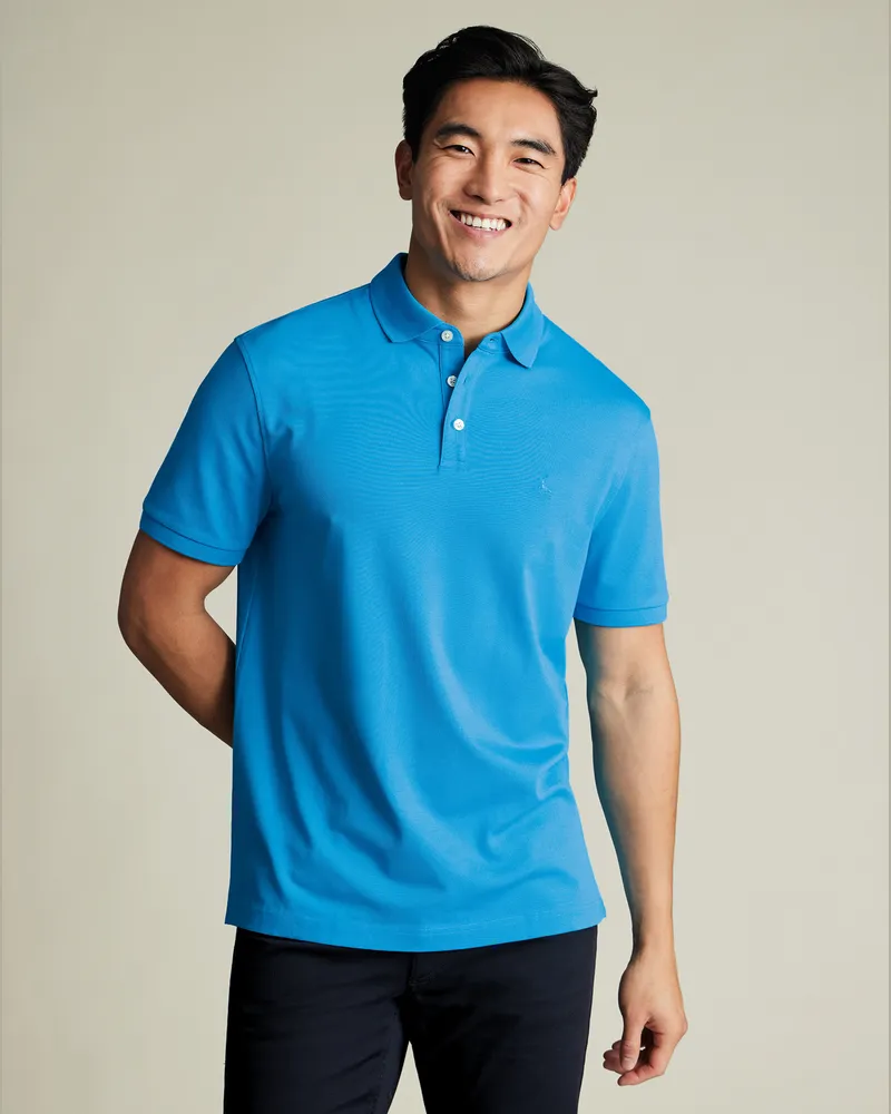 Charles Tyrwhitt Piqué-Polo Türkis Blau