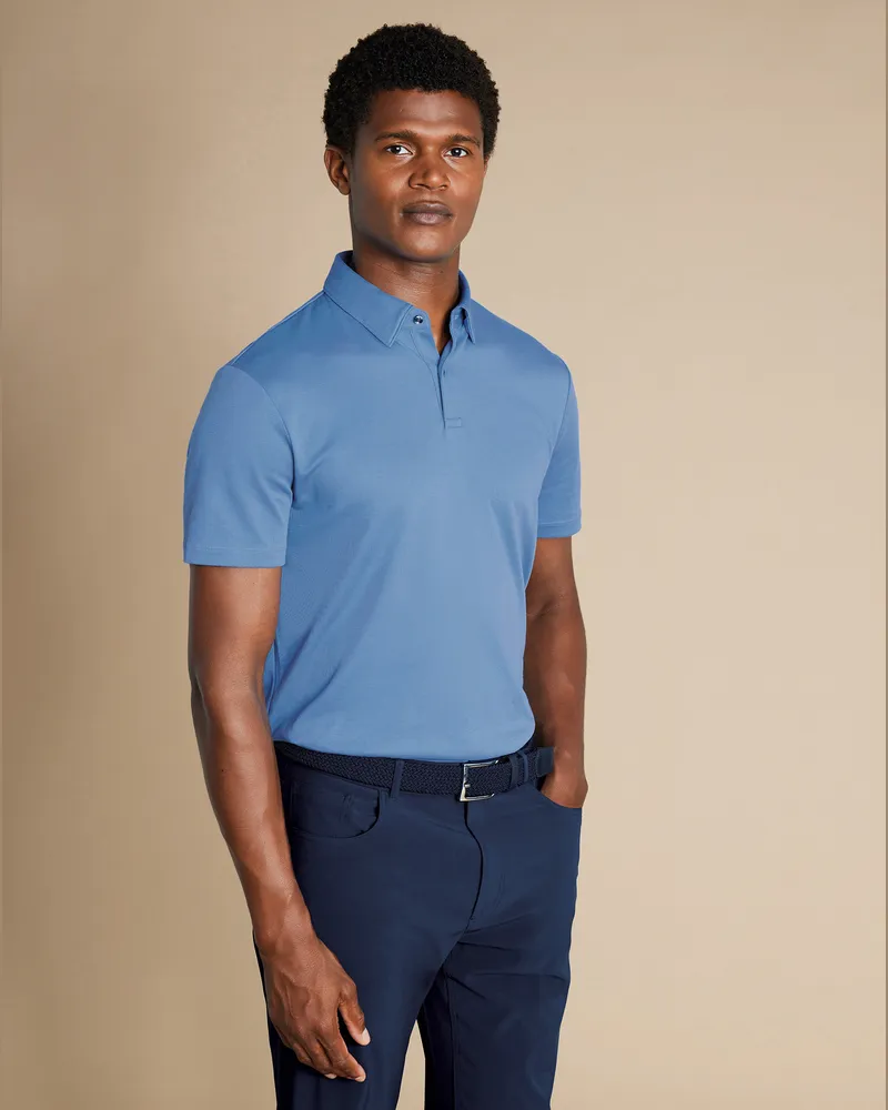 Charles Tyrwhitt Smarte Performance Jersey-Polo Blau