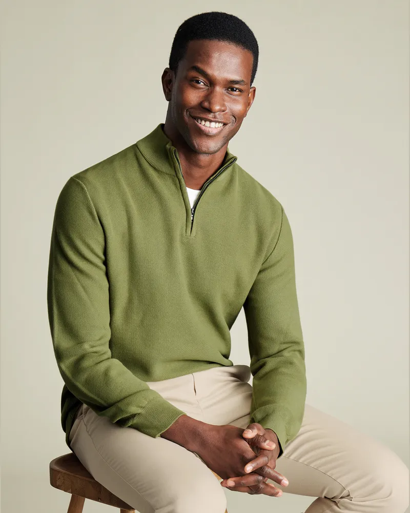 Charles Tyrwhitt Troyer aus Baumwolle Grün