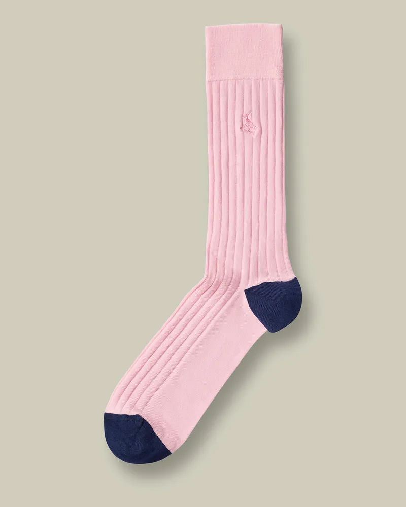 Charles Tyrwhitt Rippstrick-Baumwollsocken Hell Rosa