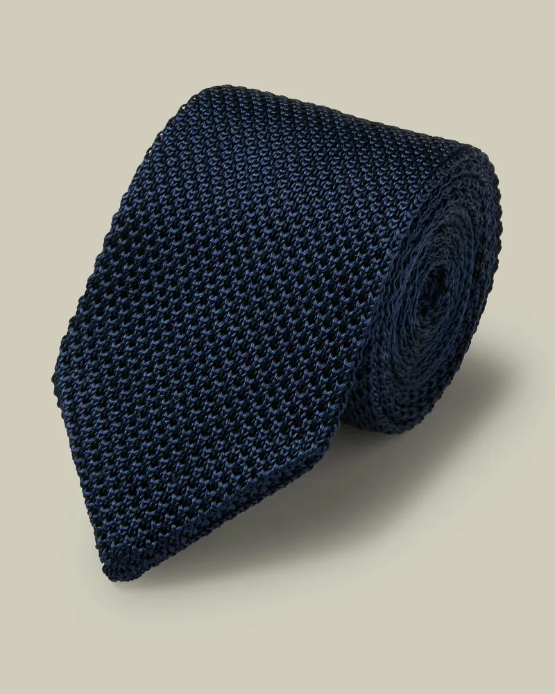 Charles Tyrwhitt Schmale Strickkrawatte Königsblau