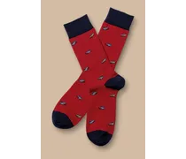 Socken mit Auto-Motiv Rot