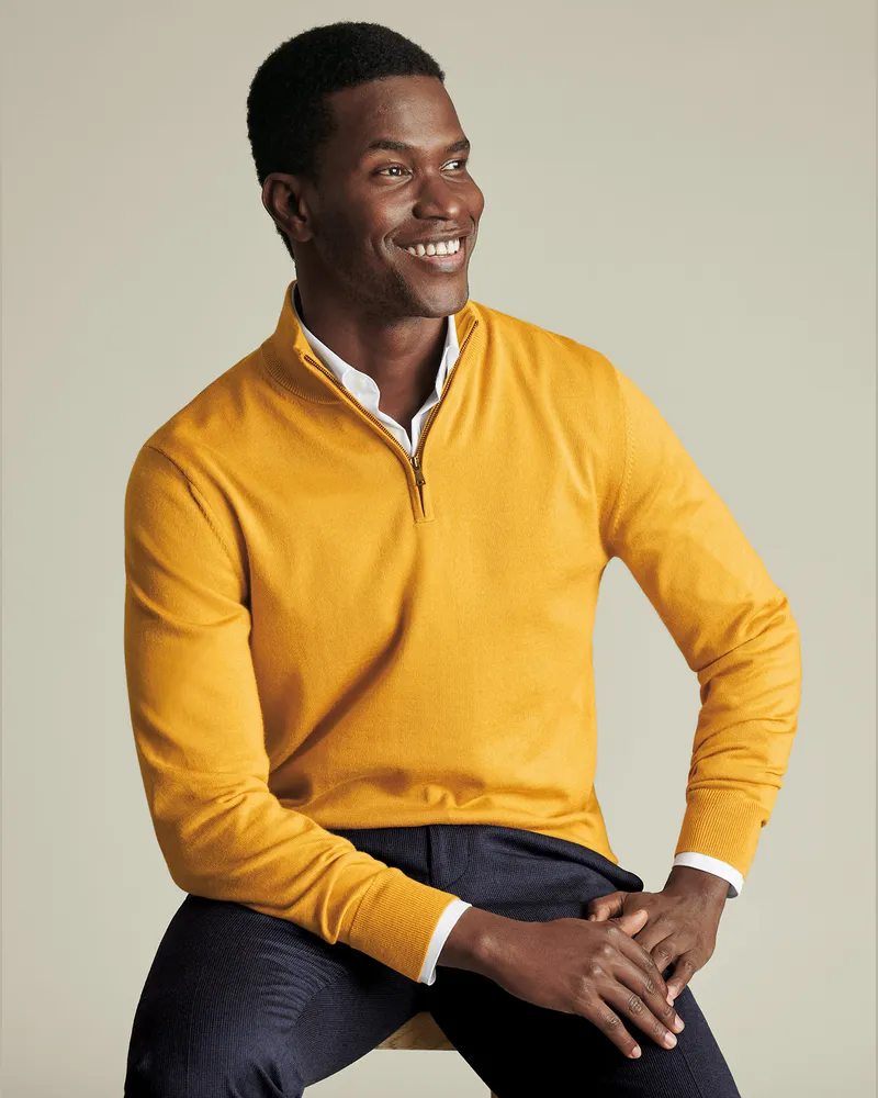 Charles Tyrwhitt Troyer aus Merino Gelb Gelb
