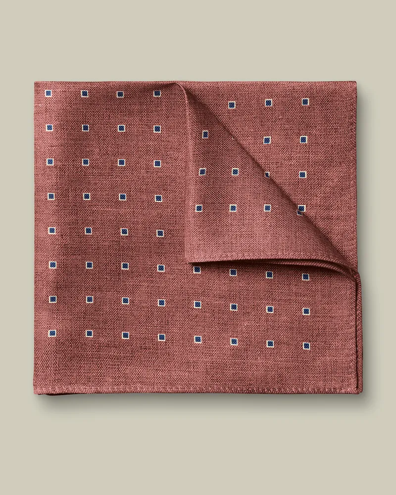 Charles Tyrwhitt Einstecktuch aus Seide-Leinen-Mix Rosa