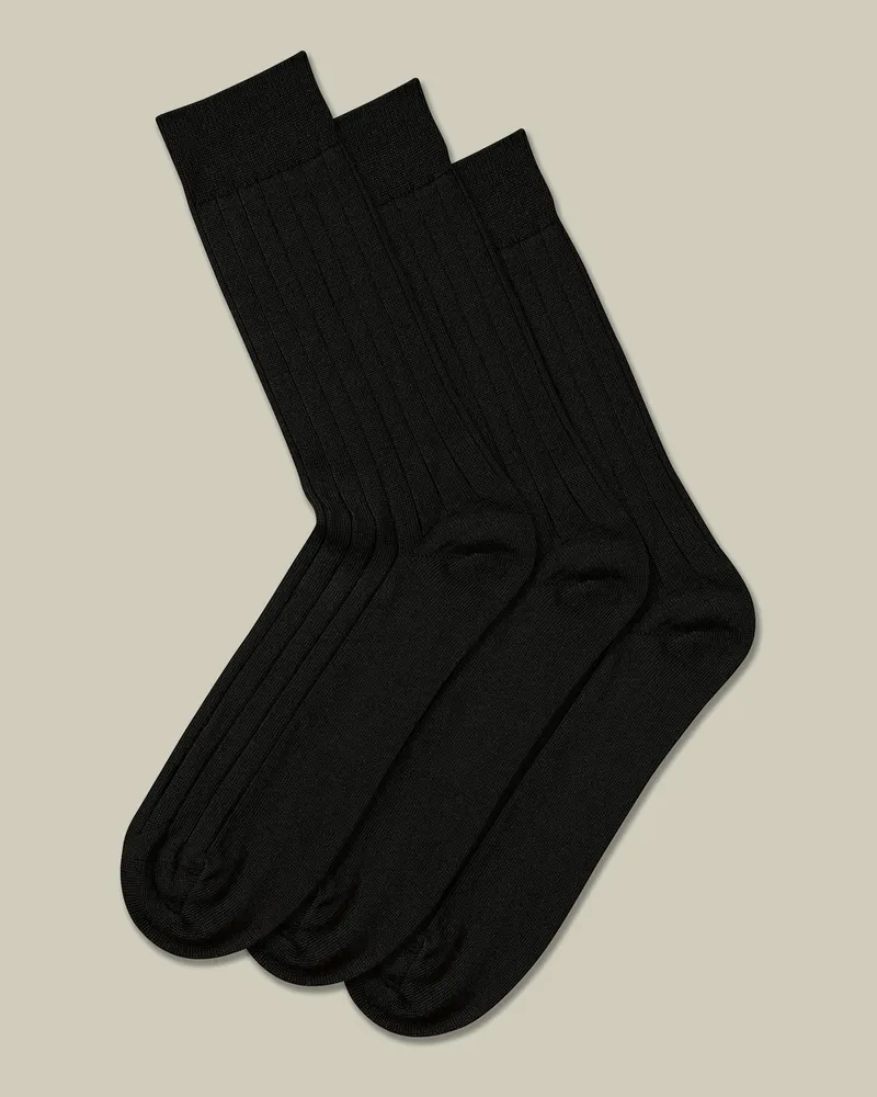 Charles Tyrwhitt 3er-Pack Socken Schwarz