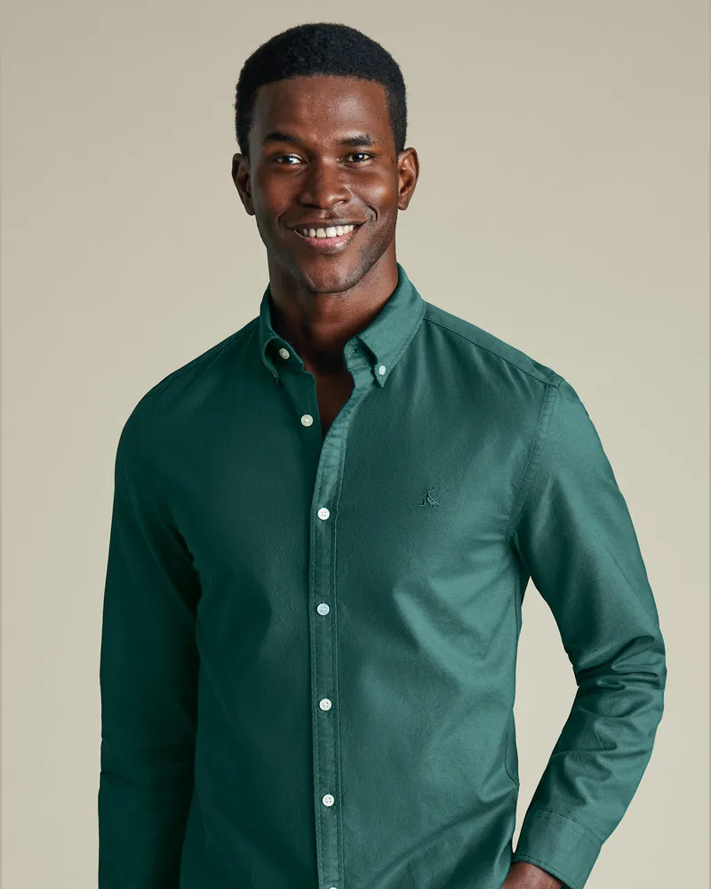 Charles Tyrwhitt Stretch-Oxfordhemd Aquamarin Grün