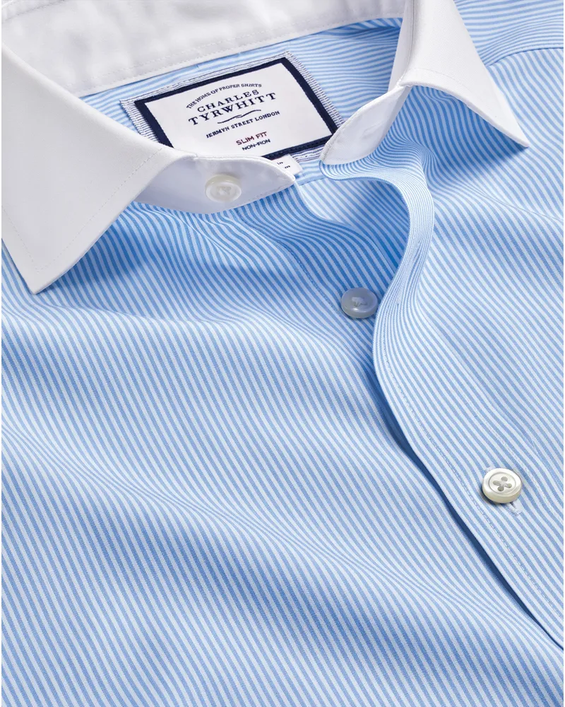 Charles Tyrwhitt Bügelfreies Winchester-Hemd Blau