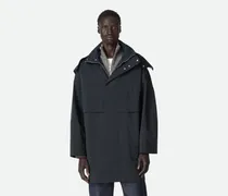 Parka aus gebondeter technischer Wolle mit Kapuze-Blau - Herren
