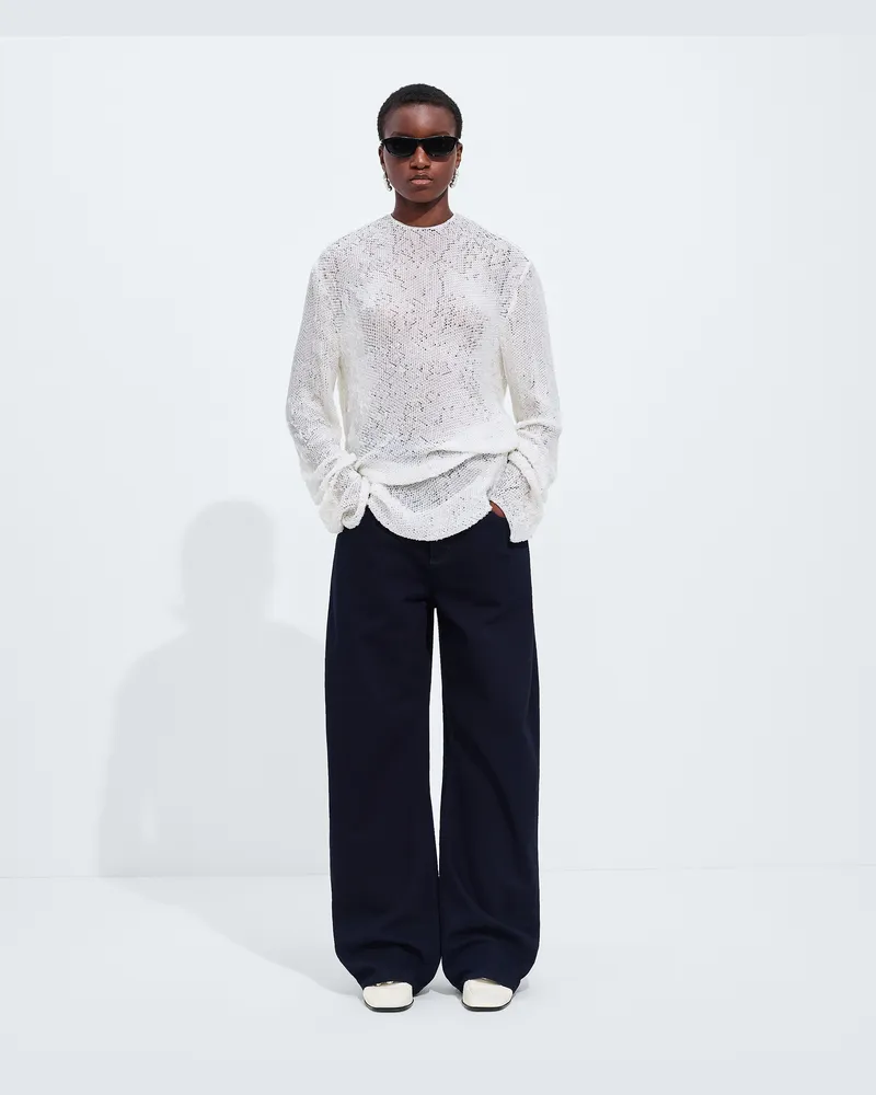 Bottega Veneta Dark Indigo Jeans mit weitem Bein-Blau - Damen Blau