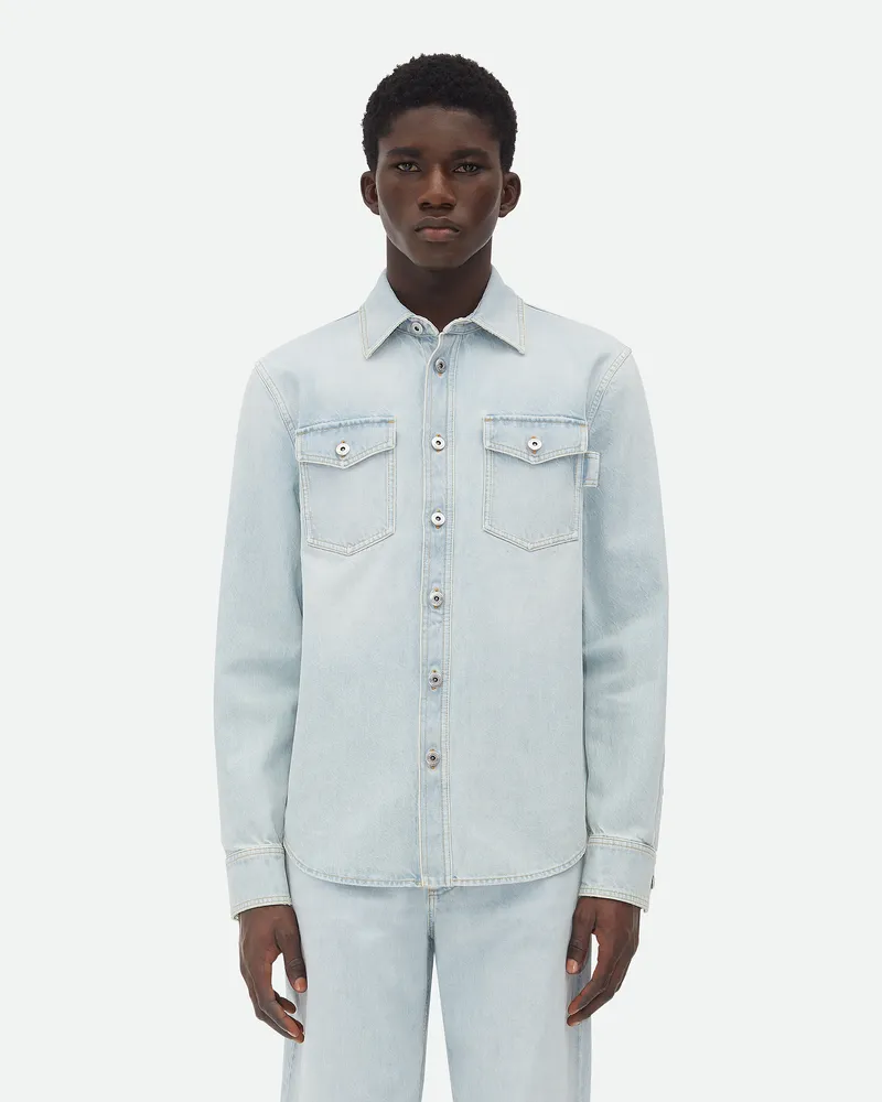 Bottega Veneta Extra Gebleichtes Jeansovershirt Light