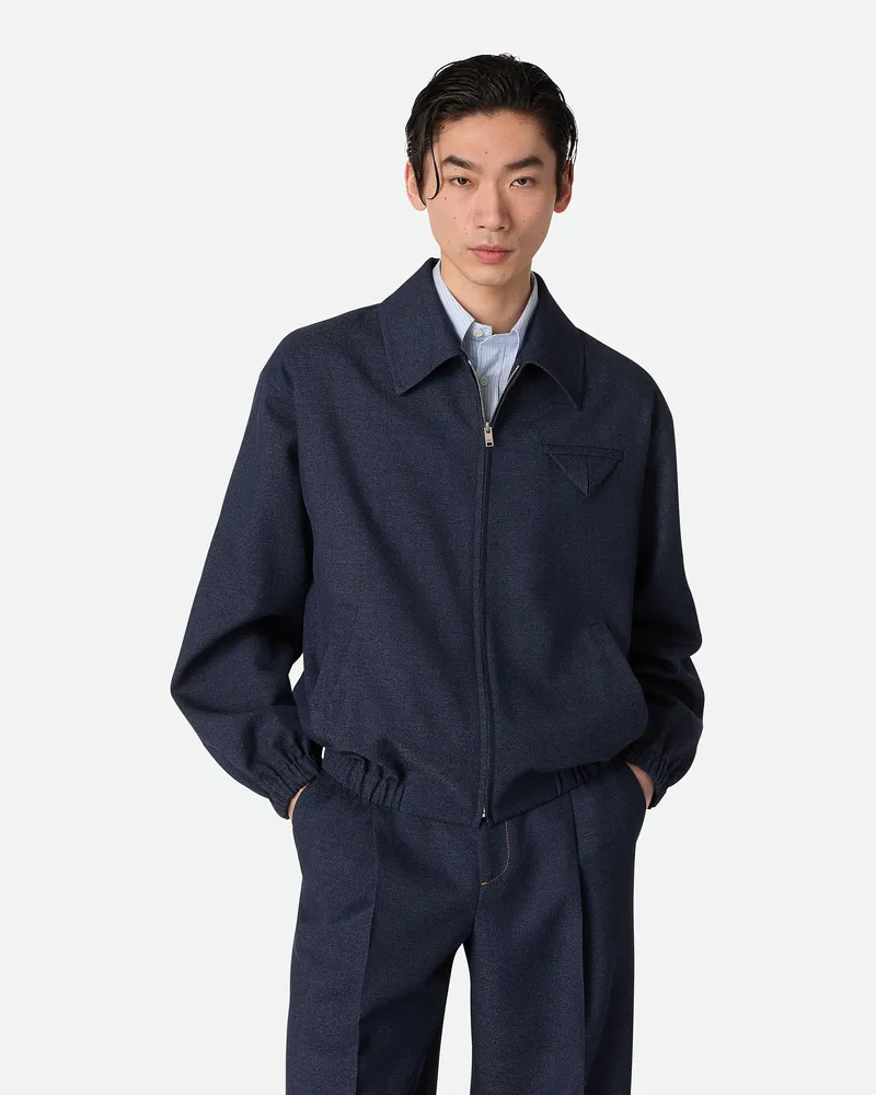 Bottega Veneta Blouson Aus Melierter Wolle Dark