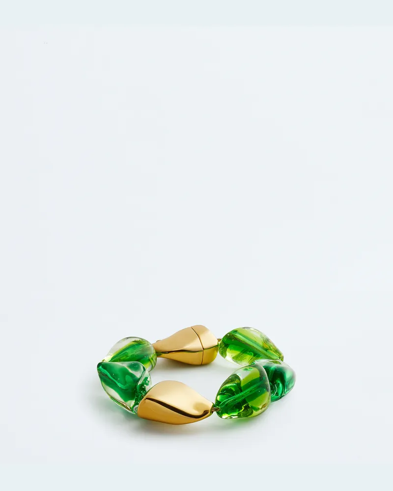 Bottega Veneta Prisma Armband - Grün - Damen 70% Sterlingsilber & 30% Glas Grün