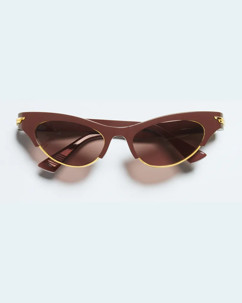 Bottega Veneta Angle Cat-eye Sonnenbrille - Bordeaux - Unisex - 70% Recyceltes Azetat & 30% Metall Bordeaux